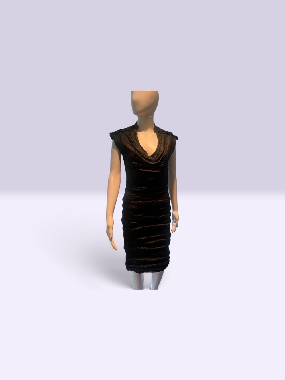 Lanvin by Alber Elbax metallic raw edges cocktail dress size FR 40 vintage
